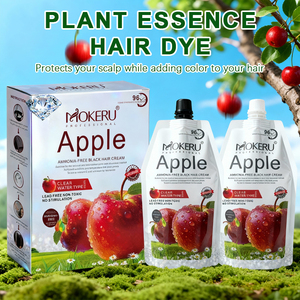 Mokeru Crema Colorante per <span class=keywords><strong>Capelli</strong></span> Nera Perlescente Diamantata Mela <span class=keywords><strong>Rossa</strong></span> con Estratti Vegetali per Saloni Professionali - Product Image 5