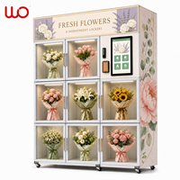 Distributeur automatique de fleurs fraîches réfrigéré avec casiers en verre indépendants pour une vente au détail 24h/24 et 7j/7 sans surveillance