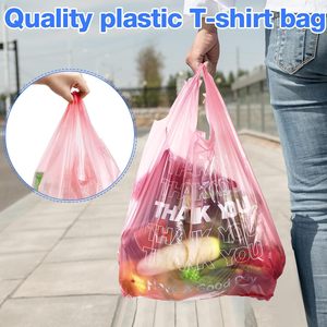 ถุงเสื้อยืดย่อยสลายได้พร้อมหูหิ้ว วัสดุ PE ปรับแต่งได้ สำหรับใช้จำนวนมาก ธุรกิจขนาดเล็ก ร้านค้าปลีก ซูเปอร์มาร์เก็ต ตลาดอาหารแบบนำกลับบ้าน - Product Image 6