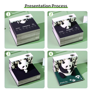 Calendrier 2026 – <span class=keywords><strong>365</strong></span> Jours – Modèle Panda 3D – Bloc de Feuilles de Papier – Bloc-Notes 3D – Cadeaux de Noël, Nouvel An, Anniversaire – Calendrier Artistique 3D en Papier - Product Image 4