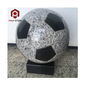 Chinese Natural Stone Design Black Granite Football Headstone