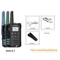 3 Paket Radio Baofeng FR-22A FRS untuk Anak-Anak Walkie Talkie dengan Cuaca NOAA untuk Mendaki dan Berkemah Tanpa Baterai