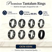Bagues de couple en tantale 6mm 8mm pour un style classique, luxe, éternité, gris naturel, tantale pur de qualité supérieure, bague de mariage pour homme, ajustement confortable
