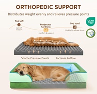 Coussin pour chien vibrant et tendance, imperméable, orthopédique, en mousse alvéolée, avec rebord en peluche, pour détaillants, fabrication sur mesure OEM