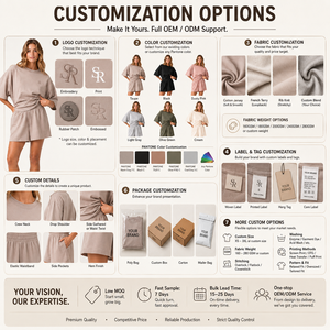 Ensemble décontracté pour femme en mélange de coton OEKO-TEX, t-shirt oversize et short, fabrication OEM, faible MOQ, vente en gros - Product Image 4