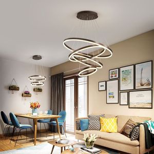 <span class=keywords><strong>HHot</strong></span>, iluminación montada Popular, lámpara colgante de lujo de acero inoxidable, círculo dorado, diseño moderno, candelabros Led, luz colgante - Product Image 6
