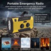 Radio Solar de Emergencia con Manivela, Batería Interna de 5000 mAh, Alarma SOS, Luz de Lectura, para Cortes de Energía en el Hogar
