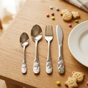Stainless Steel Eco Friendly Kids Tableware Pattern 06 Series Mirror Polish Party Set with Small Spoon <b>Fork</b> <b>Knife</b> - Product Image 3