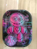 Lumière LED étui transparent briquet coupe-vent flamme rouge kuromi pipe hello kitty cartoon smoking cigarette rolling tray grinder