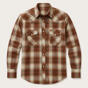 Chemise à carreaux Western unisexe, boutonnée, manches longues, décontractée, en flanelle, coupe classique, toutes saisons, style vintage - Product Image 2