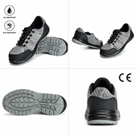 Chaussures de sécurité AOXIANG à coupe basse unisexe, protection du travail, embout en acier, antistatiques, semelle intermédiaire en PU, maille noire, pour l'automne, directement de l'usine