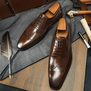 Zapatos Oxford Cuadrados de Cuero Genuino Hechos a Mano, de Lujo, para Hombre, con Suela de Goma Antideslizante y Masajeadora, para Negocios y Eventos Formales - Product Image 6