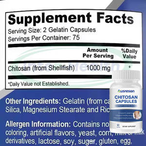 Cápsulas de Quitosano Ausreson 1000mg, Cápsulas Adelgazantes de Quitosano, Precio de Suplementos Dietéticos de Grado Alimenticio, Cápsulas de Quitosano - Product Image 3