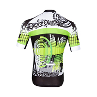 Opvallend fruitgroen ritmisch grafisch fietsjersey Zomer dunne mesh shorts elastische manchetten avond stedelijk woon-werkverkeer lichtgewicht
