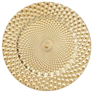 13 inch Plastic Charger Plates Wedding Decoration Melamine Plates Gold Copper Home Hotel Restaurant charger plates wedding