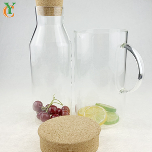 Nuovo Design alto borosilicato 1800ml barattolo di vetro con manico in sughero e bottiglia di vetro da 1200ml con sughero per uso cucina per succhi - Product Image 3