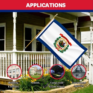 Premium-Qualität 3x5FT West Virginia Staatsflagge Mountain State Maßgefertigte Landesflagge Doppelt Genäht mit Messingösen für Veranstaltungen - Product Image 4