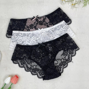 Celana Dalam Wanita Musim Semi Musim Panas Bahan Bernapas Nyaman Sehari-hari Celana Dalam Transparan Berenda - Product Image 2