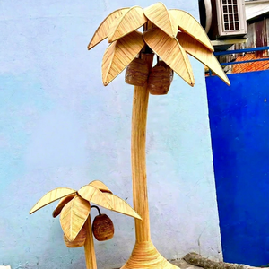 Foto de la fábrica: lámpara de pie con forma de cocotero, modelo de cocotero, lámpara de pie de ratán tejido natural, venta al por mayor en Vietnam - Product Image 1