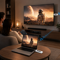 Draadloze HDTV zender-ontvanger set zonder app, 1080P schermspiegeling voor TV, monitor en projector