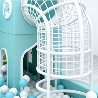 Ensemble de jeux interactifs personnalisable pour la maison : piscine à balles, filet d'escalade, toboggan combiné, équipement de jeu intérieur pour salle de jeux