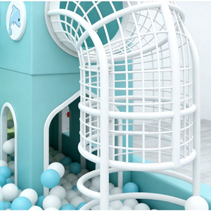 Ensemble de jeu interactif personnalisable pour petits espaces domestiques, avec piscine à balles, filet d'escalade et toboggan combiné, équipement de jeu souple pour salle de jeux intérieure - Product Image 6