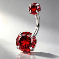 Piercing de nombril en zircon 5A au design unique, en acier inoxydable 316L, serti à quatre griffes, bijou de mode pour piercing corporel