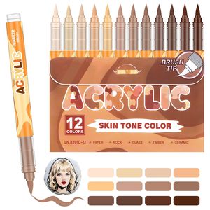 72 Colours Water Based Odourless Brush Tip Liquid Straight Skin Tone Acrylic <b>Paint</b> Marker Pens for Art Body - Product Image 1