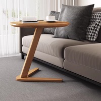 Table d'appoint ronde de luxe NKAHS en bois massif, mobile, haut de gamme, pour salon, canapé, nouvelle table d'angle minimaliste pour la maison