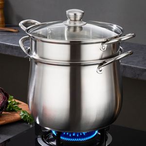 Classic Stainless Steel High Soup <b>Pot</b> Thickened <b>Large</b> Capacity Anti-Scalding Double Bottom for Household Commercial Use Extra - Product Image 3