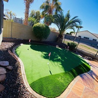 Césped Sintético Premium para Golf, Césped Artificial de Polietileno Monofilamento + Material Rizado de Polipropileno, Duradero y Antideslizante para Uso Comercial