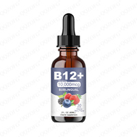 Vente chaude fournissant des suppléments de vitamines essentielles à la saveur des baies B12 + gouttes liquides de vitamine B12 pour adultes et enfants
