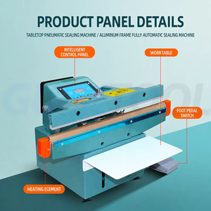 Machine de thermoscellage pneumatique automatique à cadre en aluminium, chauffage double face, longueur de scellage 450 mm, 1200 W haute puissance pour papier - Product Image 4