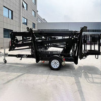Plateforme de travail aérien articulée hydraulique montée sur remorque, nacelle élévatrice mobile à flèche pour hauteur de travail