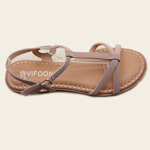Sandali con lacci da <span class=keywords><strong>donna</strong></span> traspiranti leggeri stile moda moda Design avorio costa estiva a punta aperta - Product Image 4