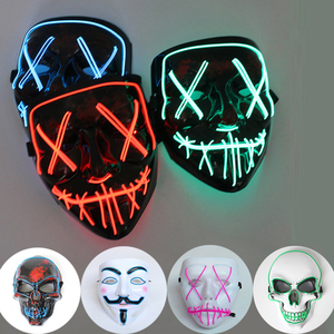 Máscara Led Horror <span class=keywords><strong>cara</strong></span> de fantasma luminosa máscara de Halloween fiesta - Product Image 4