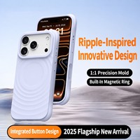 Coque de téléphone OEM personnalisée en silicone liquide magnétique pour iPhone 16 17 18 Pro Max Duo, antichoc à ondulations avec contrôle de la caméra