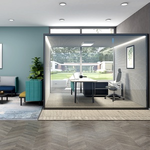 Cabina Acústica de Vidrio Moderna, Portátil y Silenciosa, Cabina Telefónica Insonorizada para Oficina y Reuniones - Product Image 3