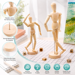 Mannequin en bois pour la sculpture artistique, la marionnette, la décoration intérieure, le dessin, le croquis, support de modèle - Product Image 1