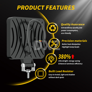 DXZ 3 pollici quadrati LED luce da lavoro impermeabile rosso blu lampeggiante faretto nuova nebbia Led luce di guida per veicolo camion auto - Product Image 5