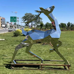 Креативный мультфильм животных, современный дизайн, прочная нержавеющая сталь, панда, металлическая скульптура, резьба по камню - Product Image 6