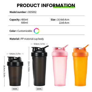 कस्टम लोगो 400 एमएल 600 एमएल थोक स्पष्ट प्रोटीन शेकर बोतल के साथ खेल और जिम के लिए - Product Image 5