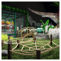 Équipement de terrain de jeu intérieur sur le thème des dinosaures, trampoline ignifuge, taille personnalisée, sculpture de T-Rex, scène FEC pour la famille