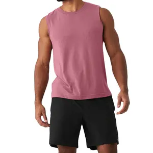 Hot Selling Men's Sports Fitness Solid Large Breathable Sweat Absorbing Quick Dry Sleeveless Tank Top