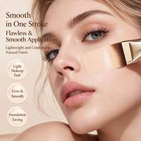 Kuas Foundation Ultra Tipis Berhiaskan Berlian dengan Bulu Super Lembut, Alat Makeup Profesional untuk Aplikasi Dasar Wajah dan Mata