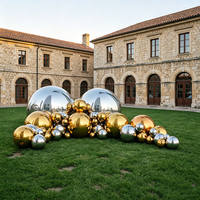 Ballon gonflable métallique doré, boule disco réfléchissante, grande sphère brillante pour la décoration d'événements en intérieur et en extérieur