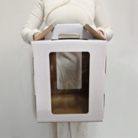 Vente flash - Boîtes à gâteaux en carton ondulé pliables et recyclables de la marque BAISHENG, classiques, blanches, carrées, impression personnalisée, différentes tailles 8-12
