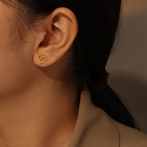 Boucles d'oreilles créoles minimalistes en acier inoxydable plaqué or 18 carats de haute qualité pour femmes, avec logo personnalisé DIY, signes du zodiaque, collection <span class=keywords><strong>MX</strong></span> 2024 - Product Image 4