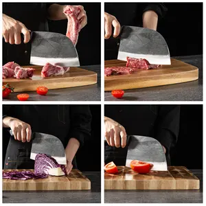 Cuchillo para deshuesar Tang completo de alta calidad, cuchillo de carnicero forjado hecho a mano de acero inoxidable para el hogar y la cocina