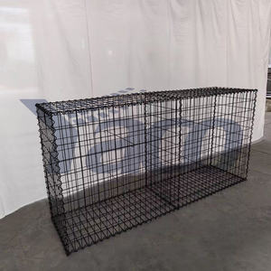 Panier en gabion carré soudé en acier galvanisé noir revêtu de vinyle <span class=keywords><strong>YACO</strong></span> YC-WG01 1x1x1 1x0.5x0.5 1x1x0.3m avec service de découpe - Product Image 1